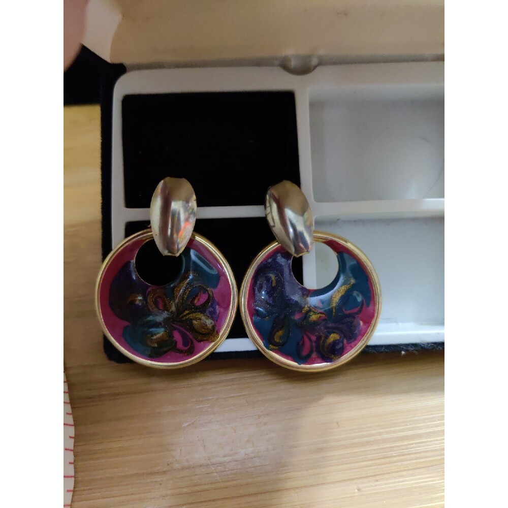 Sparkle painted gold tone Earrings